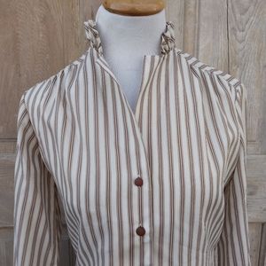 Vintage Brown Striped Blouse